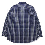 LACOSTE ボタンダウンシャツ L ネイビー チェック コットン DEVANLAY社製 F5182
