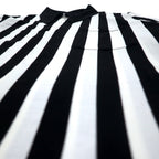 Made in USA 70s medalist Sand-Knit half-zip game shirt referee shirt jersey L white black stripe polyester TALON zip