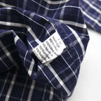 LACOSTE ボタンダウンシャツ L ネイビー チェック コットン DEVANLAY社製 F5182