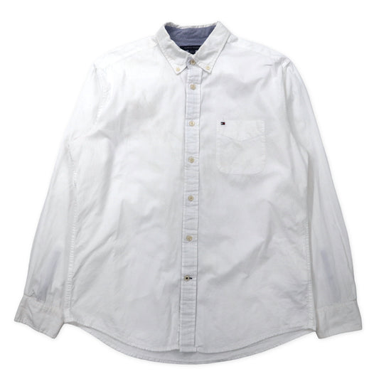 TOMMY HILFIGER ボタンダウンシャツ L ホワイト コットン ワンポイントロゴ