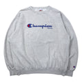 日本然リトテ-古着オンライン-Champion イタリア製 80年代 スクリプトロゴ 刺繍 スウェット XL グレー コットン-Champion Italy Made 80's Script Logo Embroidery Sweatshirt XL Gray Cotton
