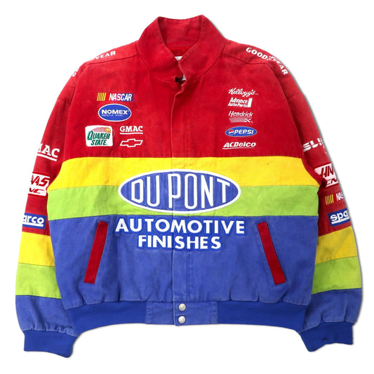 日本然リトテ-古着オンライン-CHASE AUTHENTICS レーシングジャケット XL レッド コットン DUPONT ビッグサイズ-CHASE AUTHENTICS Racing Jacket XL Red Cotton Dupont Big Size