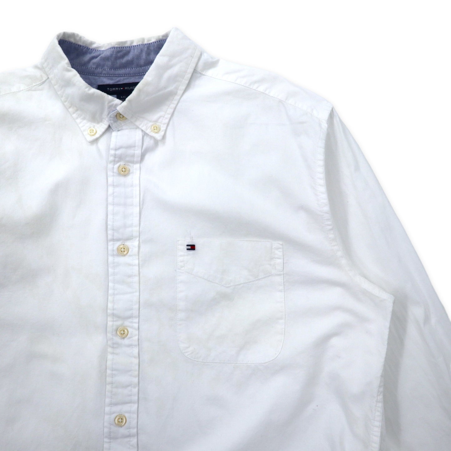 TOMMY HILFIGER ボタンダウンシャツ L ホワイト コットン ワンポイントロゴ