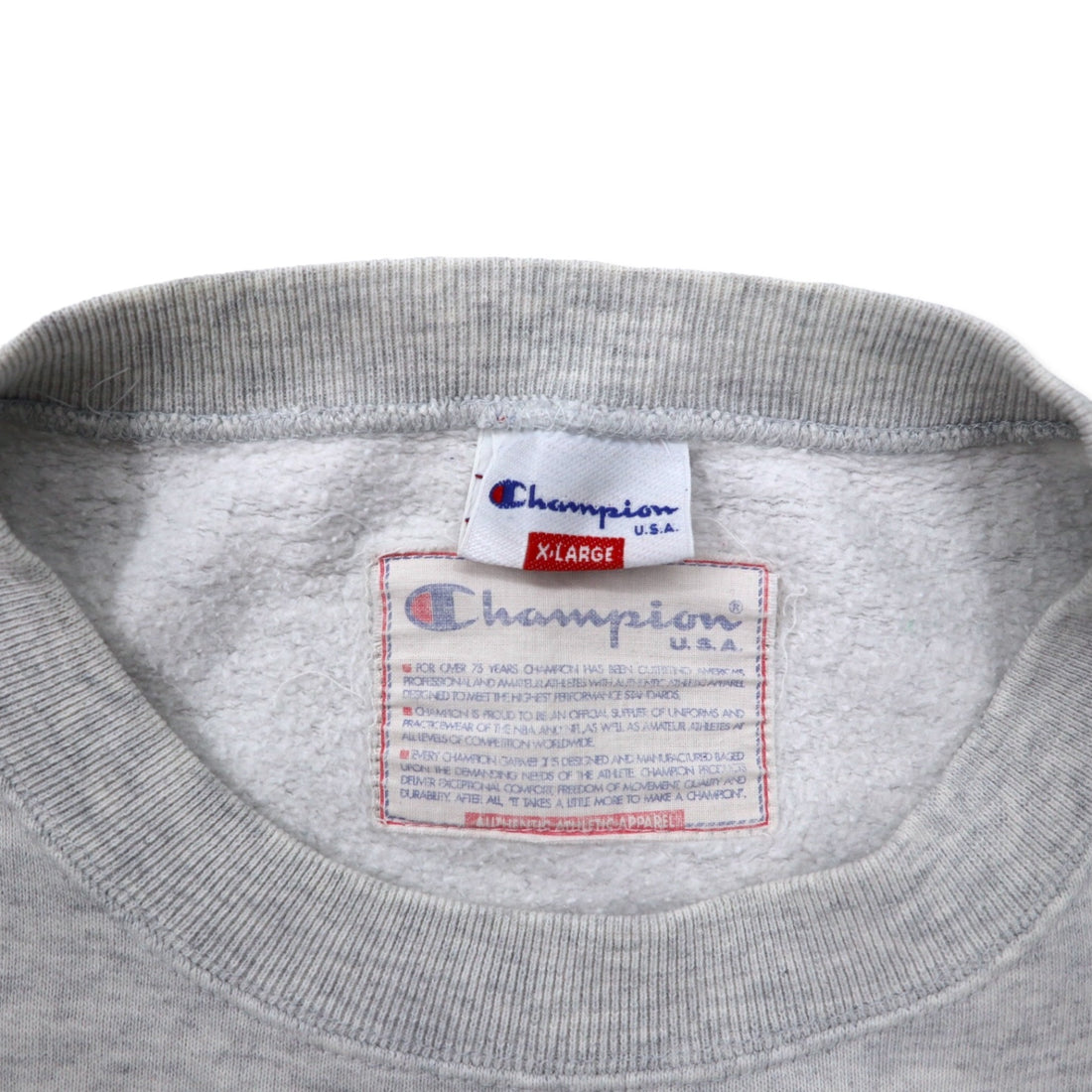 Champion Made in Italy 80s Script Logo Embroidered Sweatshirt XL Grey Cotton