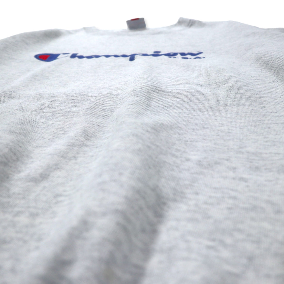 Champion Made in Italy 80s Script Logo Embroidered Sweatshirt XL Grey Cotton