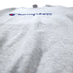 Champion Made in Italy 80s Script Logo Embroidered Sweatshirt XL Grey Cotton