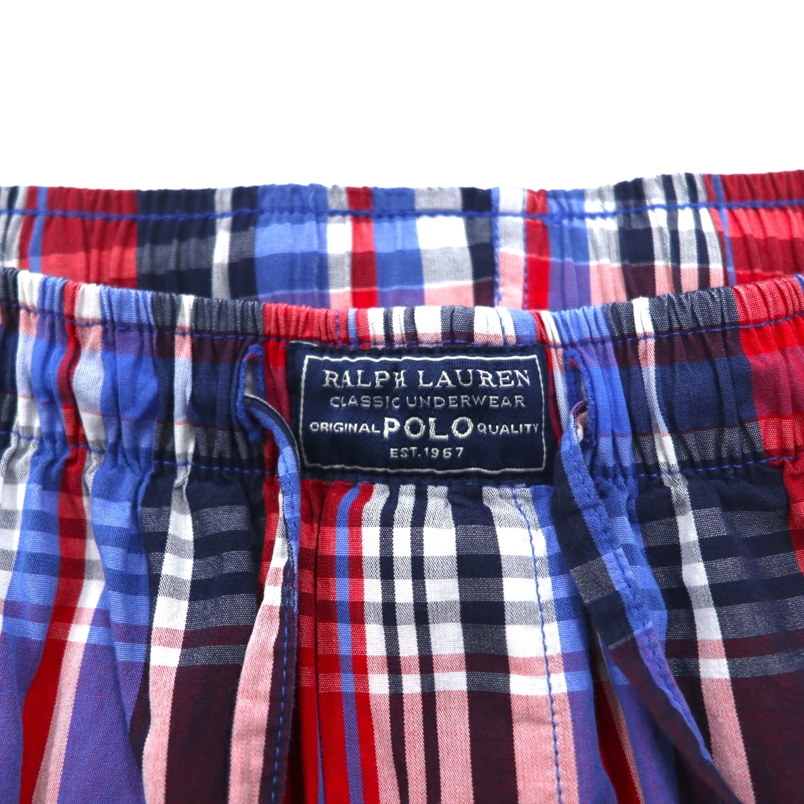 POLO RALPH LAUREN 90年代 パジャマパンツ イージーパンツ XL ブルー レッド チェック スモールポニー刺繍