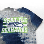 NFL TEAM APPAREL タイダイ Tシャツ L グレー ネイビー SEATTLE HAWKS シアトル・シーホークス