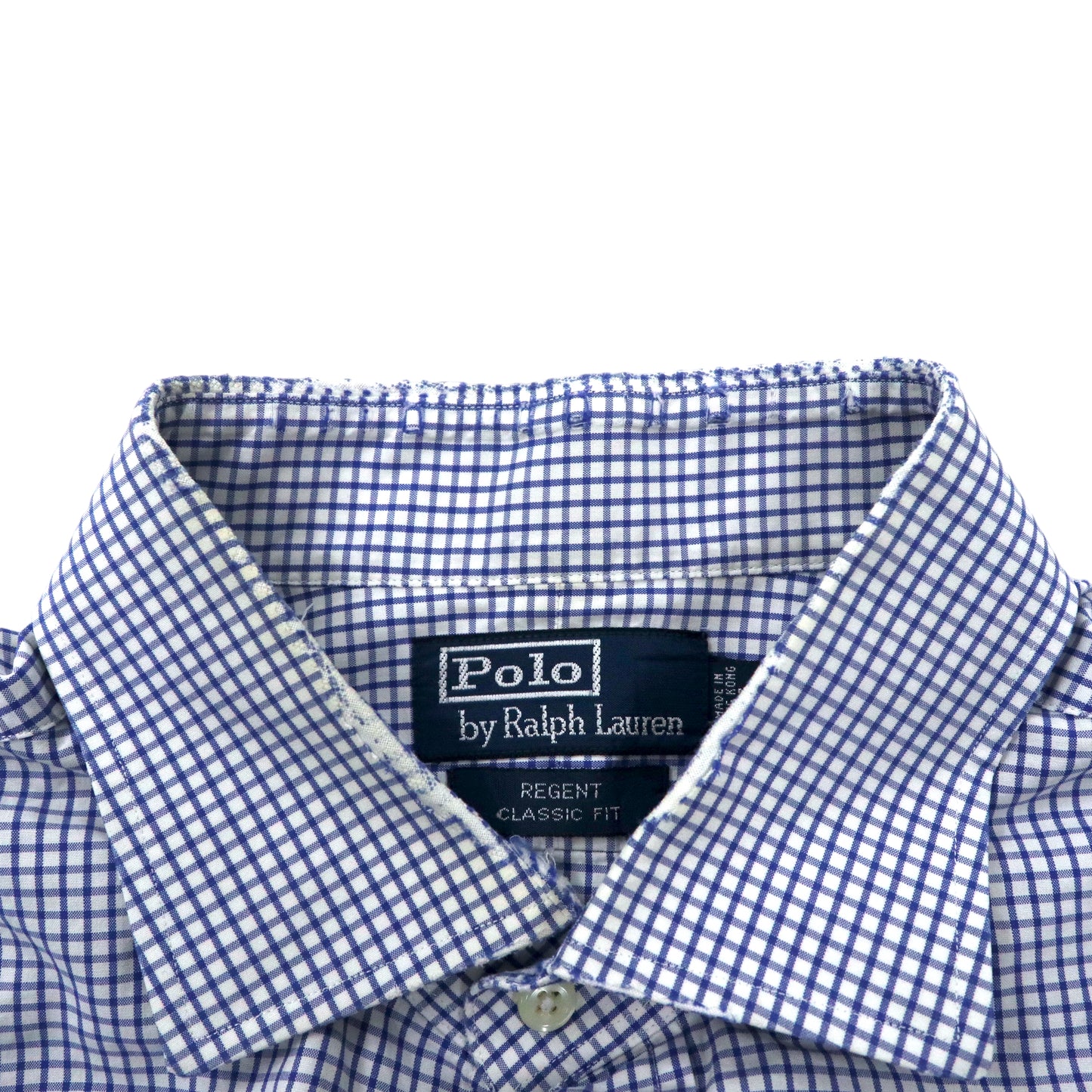 Polo by Ralph Lauren 半袖シャツ 17 34/35 ブルー チェック スモールポニー刺繍