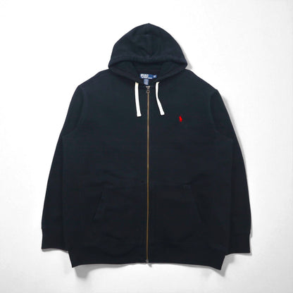 Polo Ralph Lauren 90年代 リバースウィーブ ジップパーカー 2XL ブラック スモールポニー刺繡