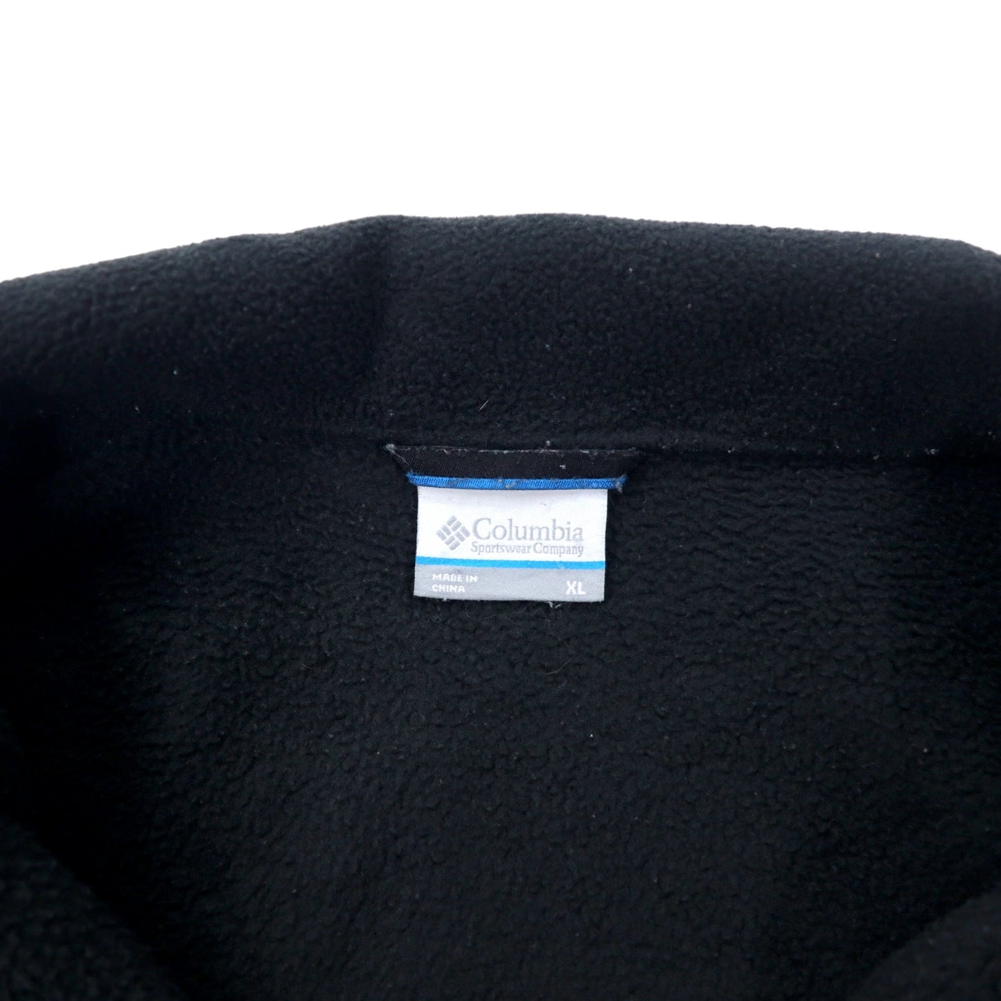 Columbia フルジップ フリースジャケット XL ブラック ポリエステル ワンポイントロゴ刺繍 ビッグサイズ WM3220