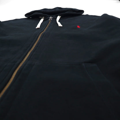 Polo Ralph Lauren 90年代 リバースウィーブ ジップパーカー 2XL ブラック スモールポニー刺繡