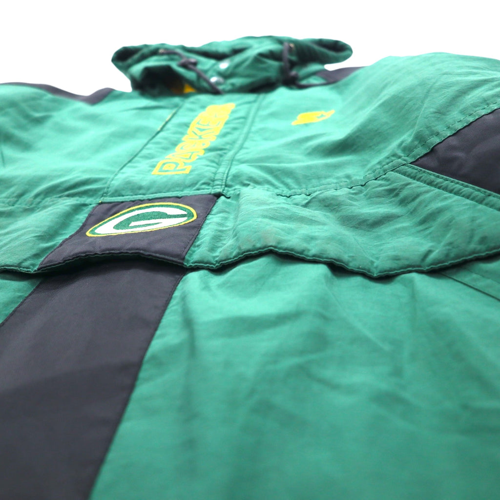 STARTER 90s NFL PRO LINE Anorak Parka, Padded, XL, Green, Nylon, Packers, Removable Hood