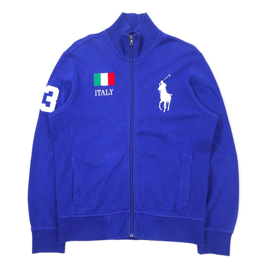 Polo by Ralph Lauren ビッグポニー トラックジャケット ジャージ L ブルー コットン 鹿の子 リバースウィーブ ITALY ナンバリング