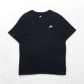 NIKE The Nike Tee ワンポイント刺繍 Tシャツ L ブラック コットン スウォッシュロゴ
