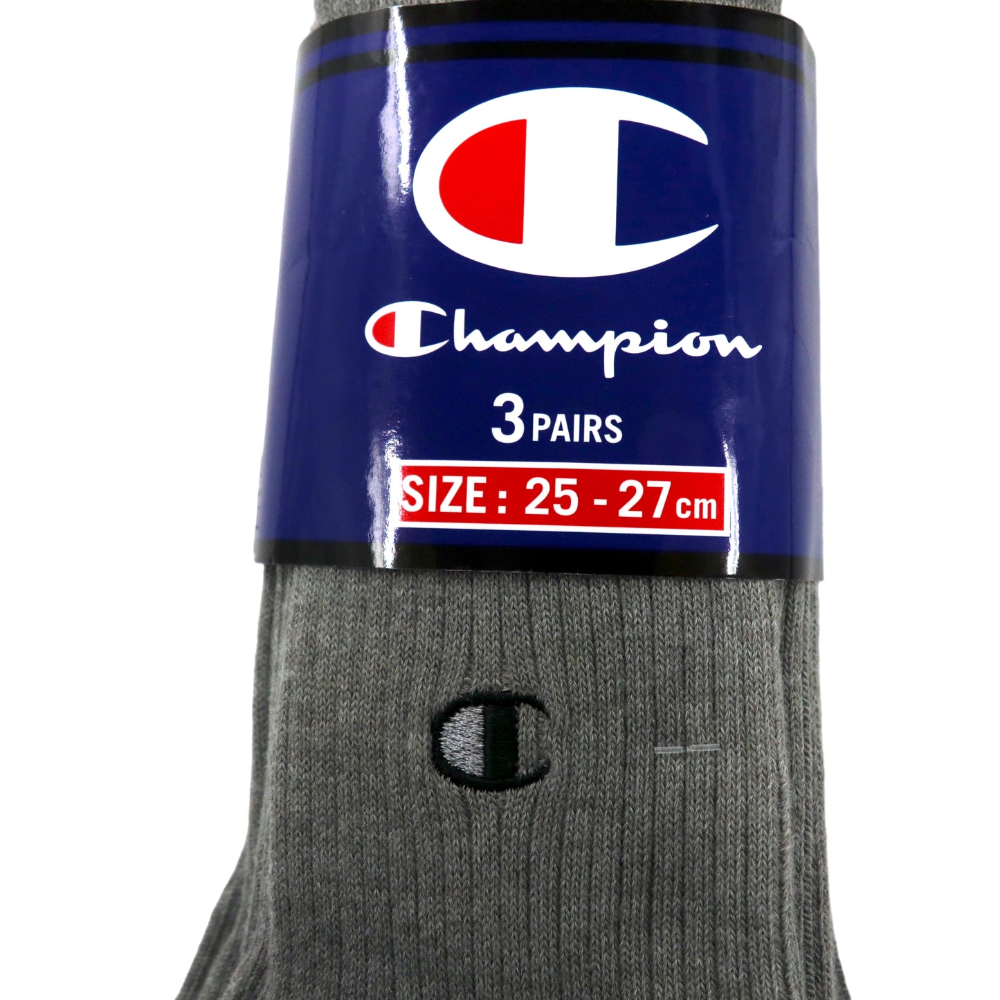 Champion 3足セット 靴下 ハイソックス 25-27cm グレー 3PAIRS 未使用品