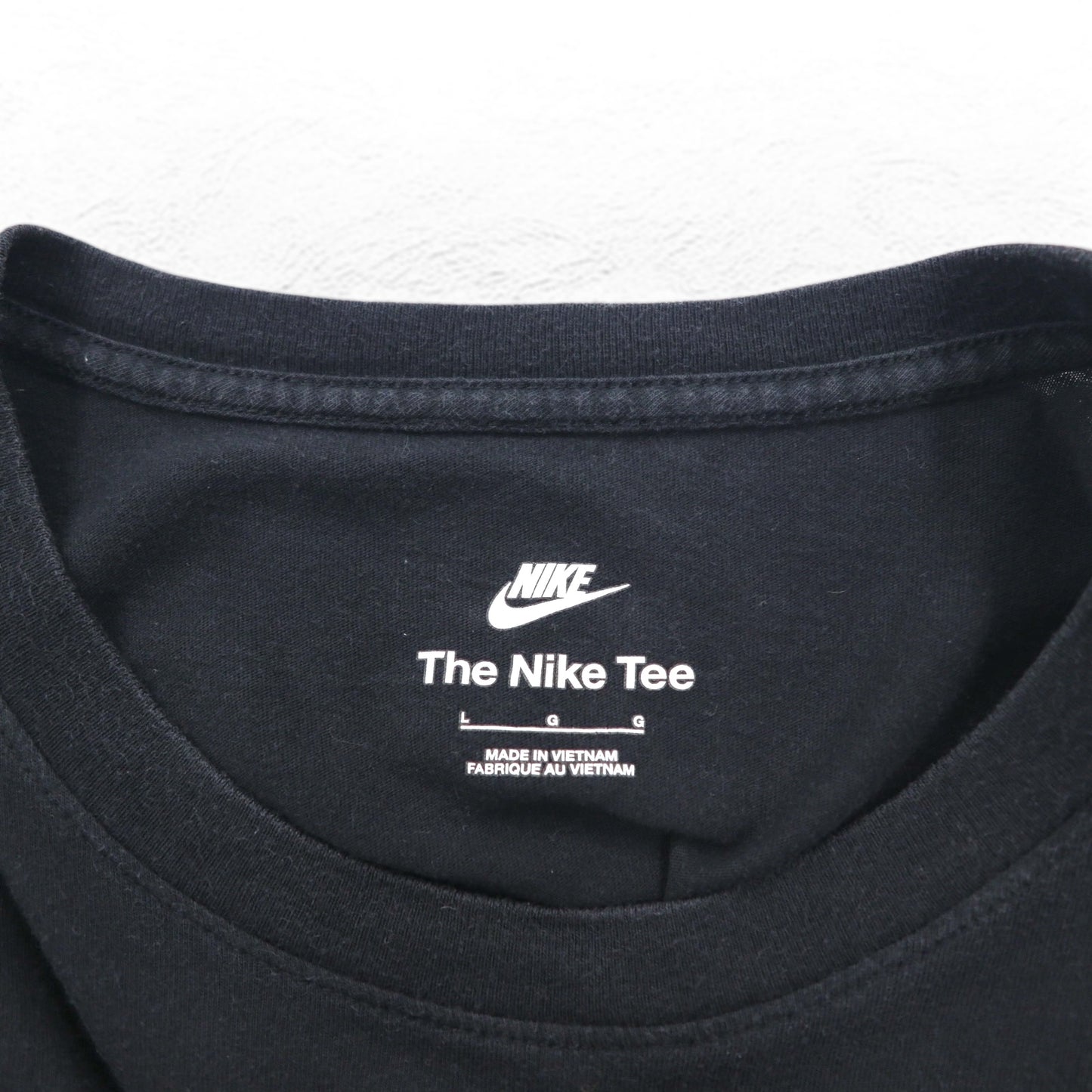 NIKE The Nike Tee ワンポイント刺繍 Tシャツ L ブラック コットン スウォッシュロゴ
