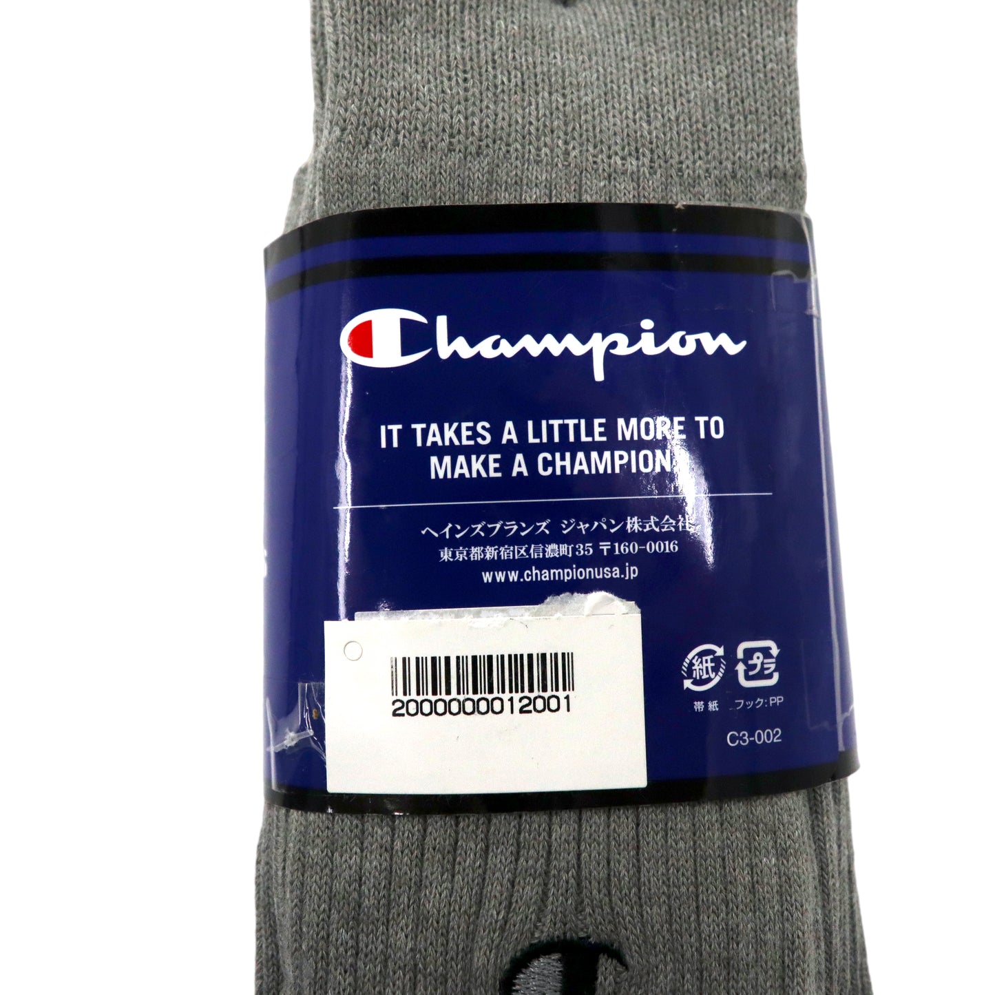 Champion 3足セット 靴下 ハイソックス 25-27cm グレー 3PAIRS 未使用品