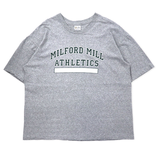 日本然リトテ-古着オンライン-USA製 90年代 The Cotton Exchange カレッジ プリント Tシャツ XXL グレー コットン MILFORD MILL ATHLETICS ビッグサイズ-USA Made 90's The Cotton Exchange College Print T-Shirt XXL Gray Cotton MILFORD MILL ATHLETICS Big Size