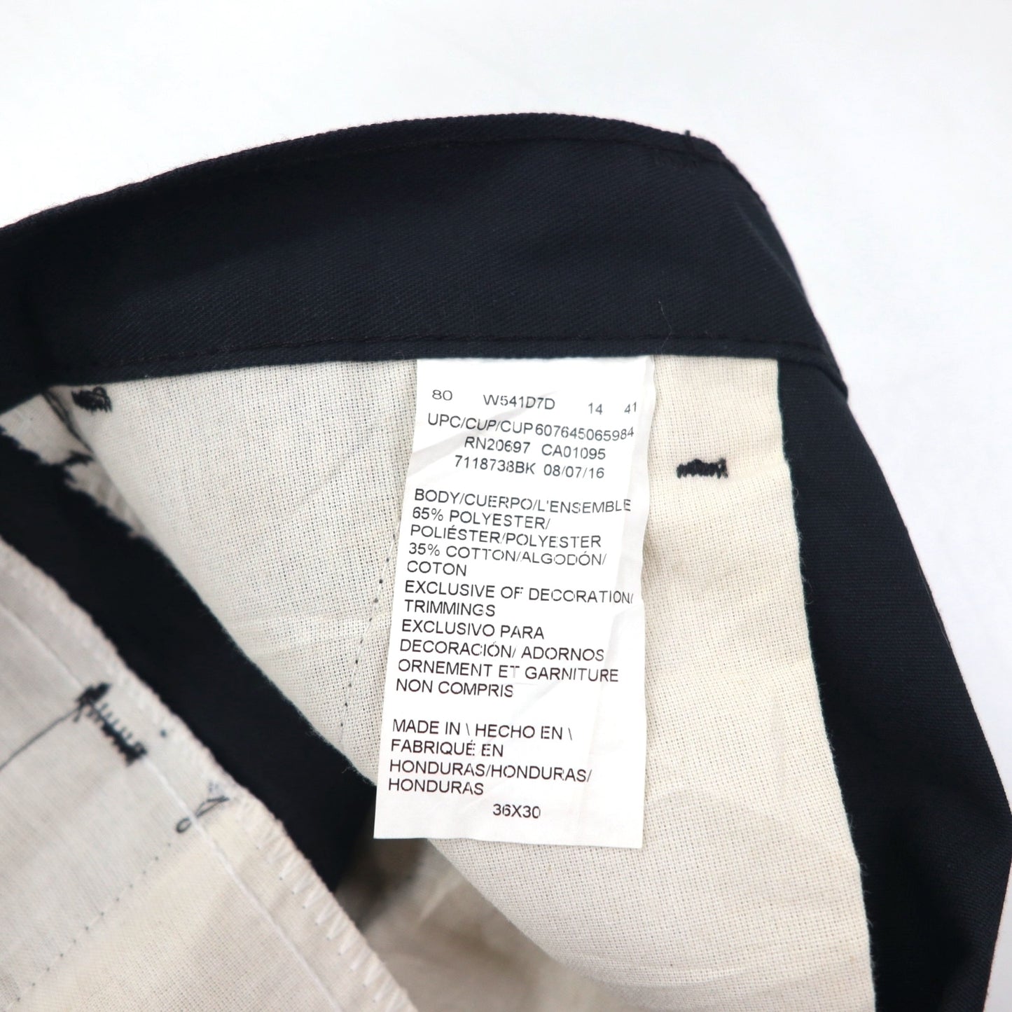 Dickies ダブルニー ワークパンツ ワイド チノパンツ L ブラック ポリエステル コットン 7118738