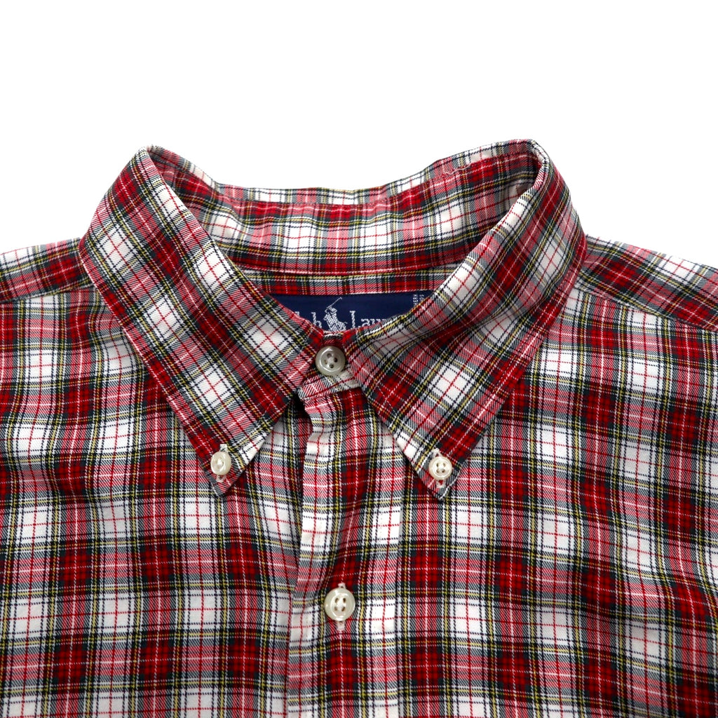 Ralph Lauren 90s Button-down Shirt L Red Check BLAIRE Small Pony Embroidery