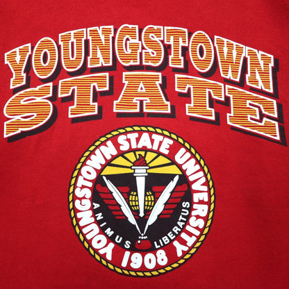 PM SPORTS 90s USA Vintage Sweatshirt, Size XL, Red, Made in the 90s, Youngstown State Ubersity