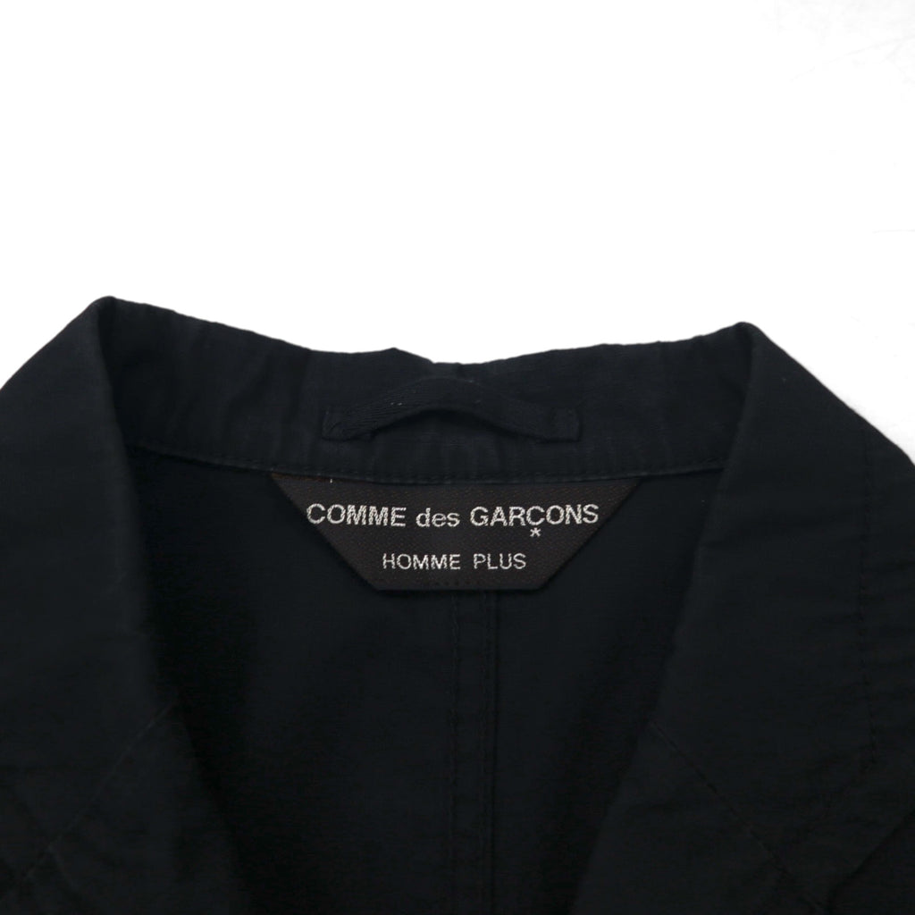 COMME des GARÇONS HOMME PLUS 2000s Simple &amp; Utility Period 3B Tailored Jacket, Size Small, Black, Cotton, PM-J092, Made in Japan