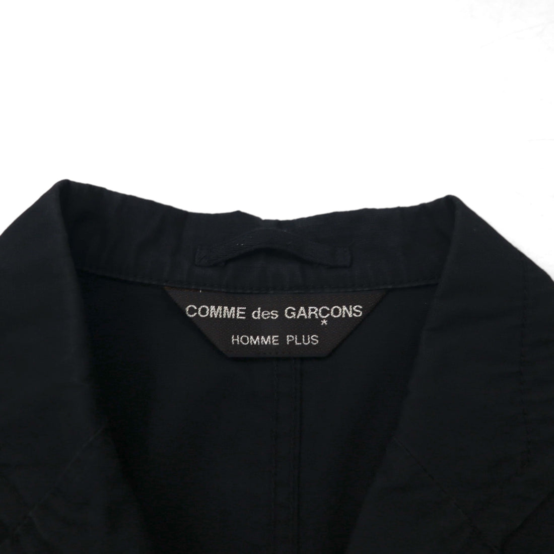 COMME des GARÇONS HOMME PLUS 2000s Simple &amp; Utility Period 3B Tailored Jacket, Size Small, Black, Cotton, PM-J092, Made in Japan