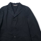 COMME des GARÇONS HOMME PLUS 2000s Simple &amp; Utility Period 3B Tailored Jacket, Size Small, Black, Cotton, PM-J092, Made in Japan