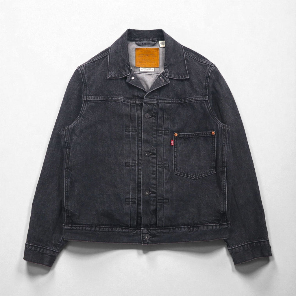 Levi's PREMIUM 1st Type Big E Denim Jacket, Size M, Black, Type 1 Trucker Jacket, Cinch Back, Double Pleats, Relaxed, A3147-0000