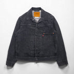 Levi's PREMIUM 1st Type Big E Denim Jacket, Size M, Black, Type 1 Trucker Jacket, Cinch Back, Double Pleats, Relaxed, A3147-0000