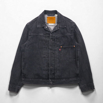 Levi's PREMIUM 1st Type Big E Denim Jacket, Size M, Black, Type 1 Trucker Jacket, Cinch Back, Double Pleats, Relaxed, A3147-0000