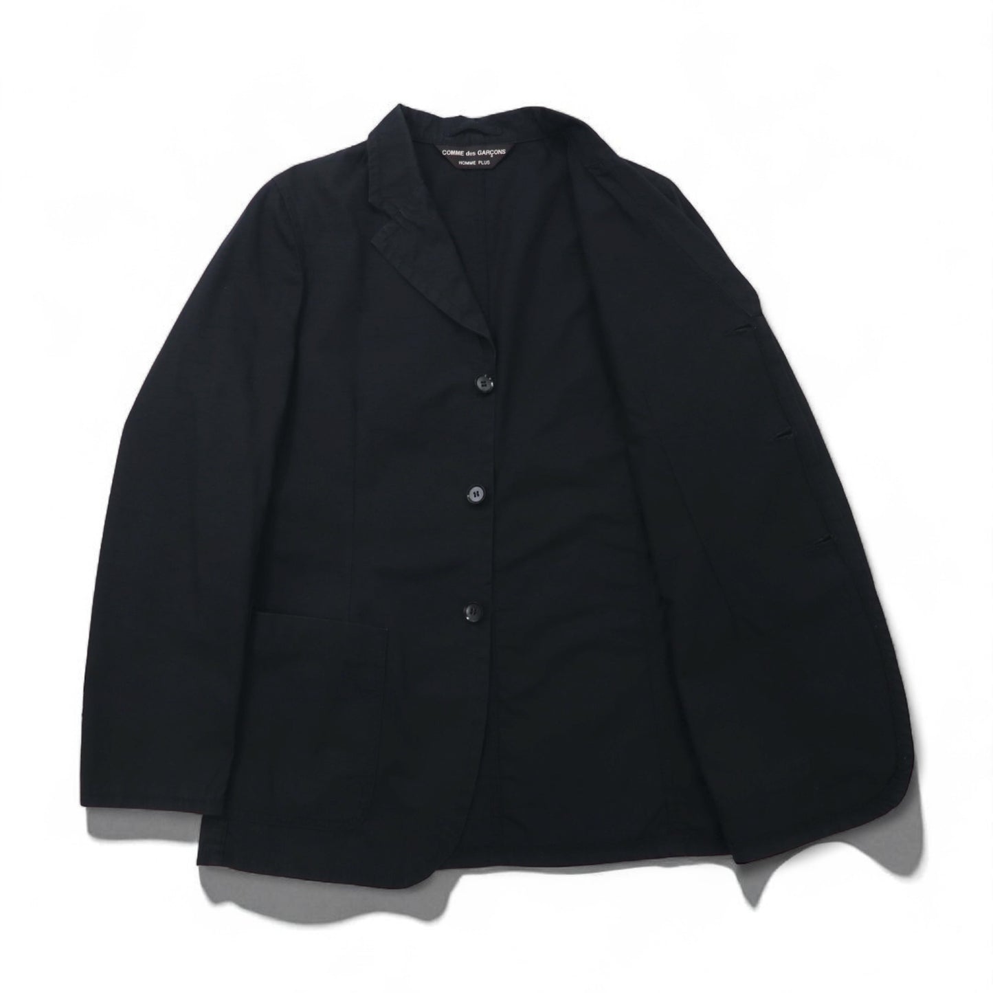 COMME des GARCONS HOMME PLUS 00年代 SIMPLE&UTILITY期 3B テーラードジャケット S ブラック コットン PM-J092 日本製