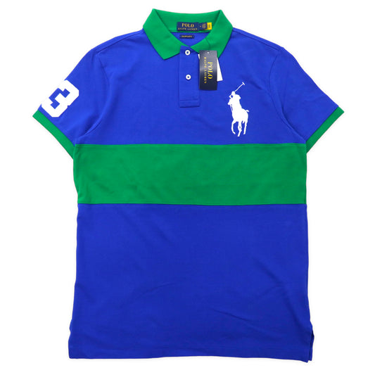 日本然リトテ-古着オンライン-POLO RALPH LAUREN ビッグポニー ポロシャツ M ブルー グリーン コットン 未使用品-POLO RALPH LAUREN Big Pony Polo Shirt M Blue Green Cotton Unused