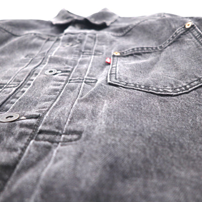 Levi's PREMIUM 1st Type Big E Denim Jacket, Size M, Black, Type 1 Trucker Jacket, Cinch Back, Double Pleats, Relaxed, A3147-0000