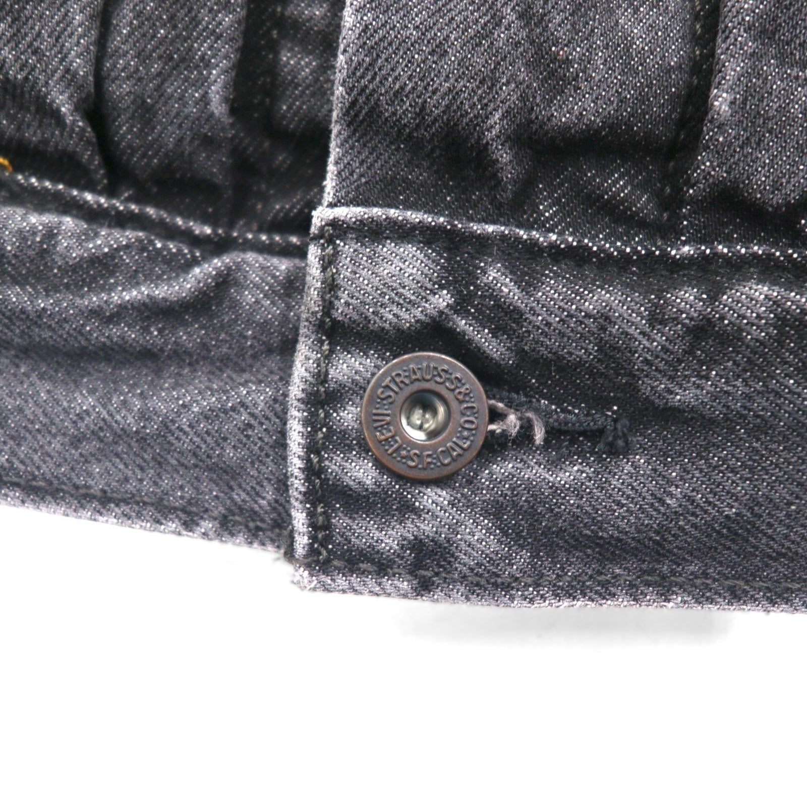 Levi's PREMIUM 1st Type Big E Denim Jacket, Size M, Black, Type 1 Trucker Jacket, Cinch Back, Double Pleats, Relaxed, A3147-0000