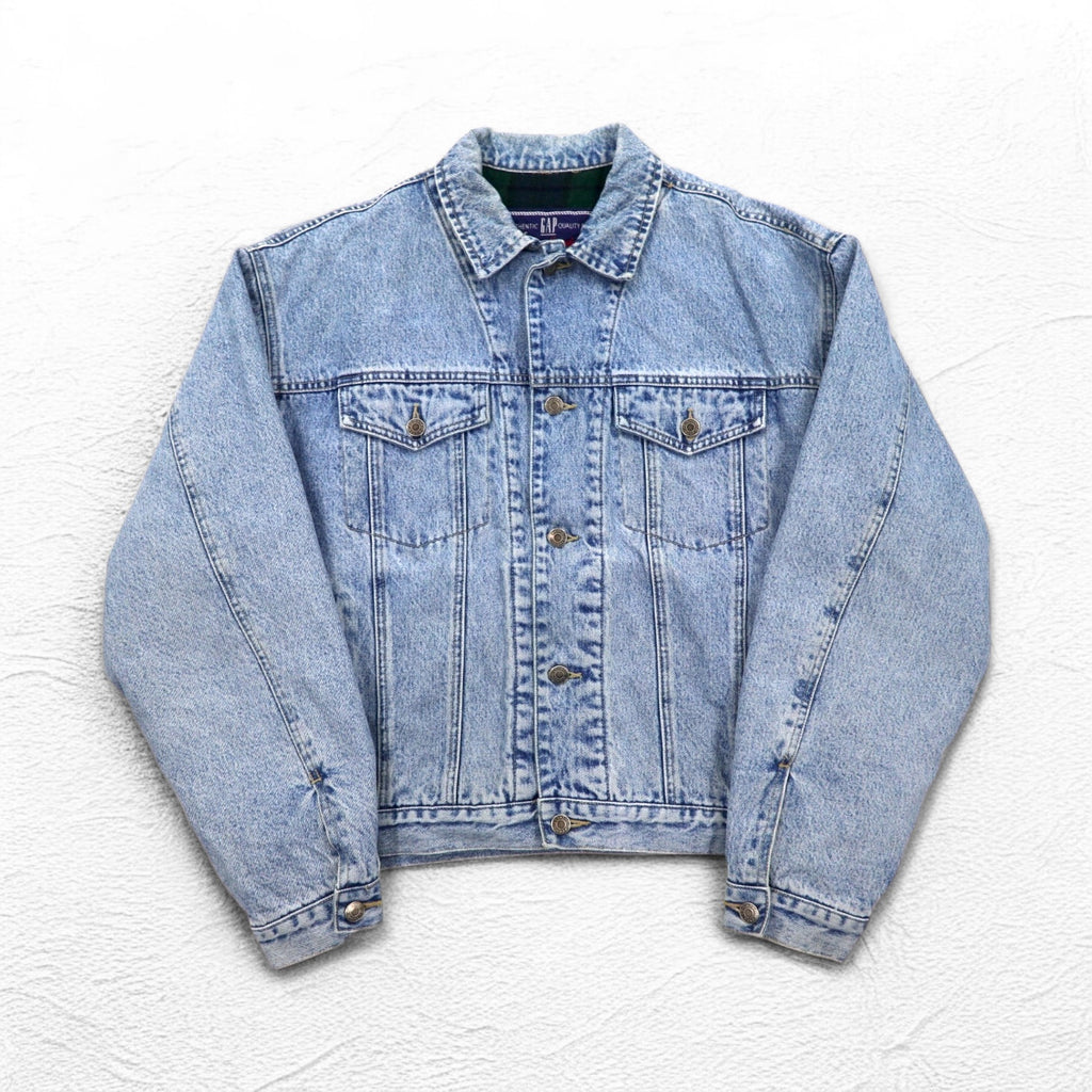 GAP 90年代 オールドギャップ デニムジャケット Gジャン M インディゴ ブルー 裏地ブランケット