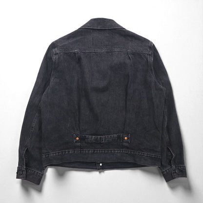 Levi's PREMIUM 1st Type Big E Denim Jacket, Size M, Black, Type 1 Trucker Jacket, Cinch Back, Double Pleats, Relaxed, A3147-0000