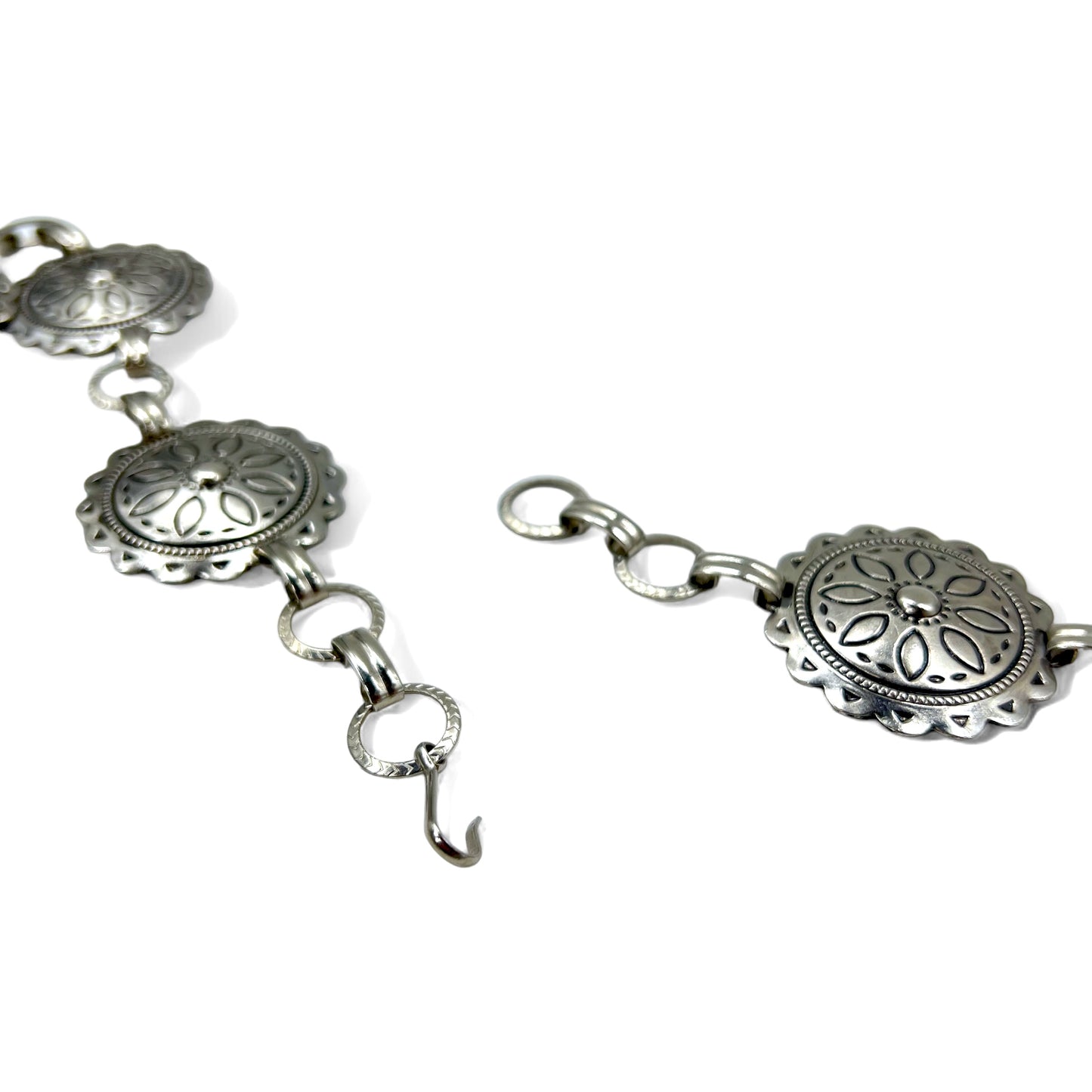 Vintage Silver Concho Necklace Belt ヴィンテージ コンチョ 2WAY ネックレス ベルト 93cm シルバー メタル