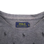 Polo Ralph Lauren Thermal Set, Size L, Gray, All-Over Pony Print, Loungewear Pajamas