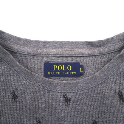 Polo Ralph Lauren Thermal Set, Size L, Gray, All-Over Pony Print, Loungewear Pajamas