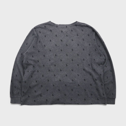 Polo Ralph Lauren Thermal Set, Size L, Gray, All-Over Pony Print, Loungewear Pajamas