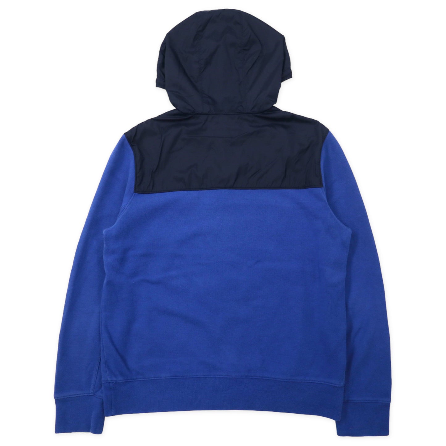 NAUTICA ハーフスナップパーカー L/XL ブルー コットン ナイロン切り替え