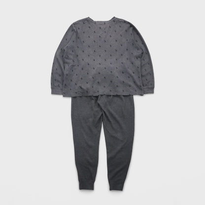 Polo Ralph Lauren Thermal Set, Size L, Gray, All-Over Pony Print, Loungewear Pajamas