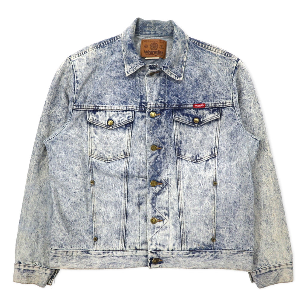 日本然リトテ-古着オンライン-Wrangler 90年代 ケミカルウォッシュ デニムジャケット Gジャン L ブルー コットン BUNDLE 86501HW-Wrangler 90's Chemical Wash Denim Jacket G Jean L Blue Cotton BUNDLE 86501HW