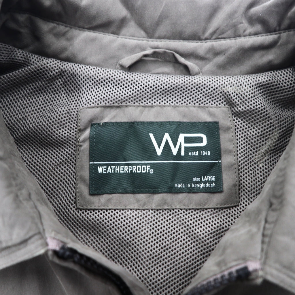 WP WEATHER PROOF Peach Skin Swing Top Harrington Jacket L Beige Waterproof Mesh Liner