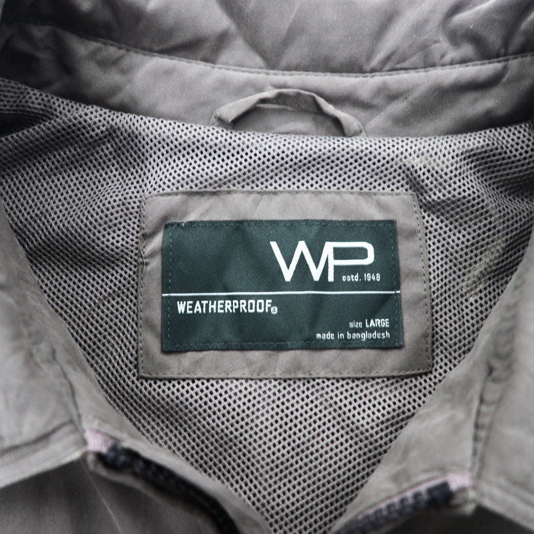 WP WEATHER PROOF Peach Skin Swing Top Harrington Jacket L Beige Waterproof Mesh Liner