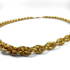 Vintage Gold Plated Necklace, Italian Twisted Chain Necklace, 18K Gold