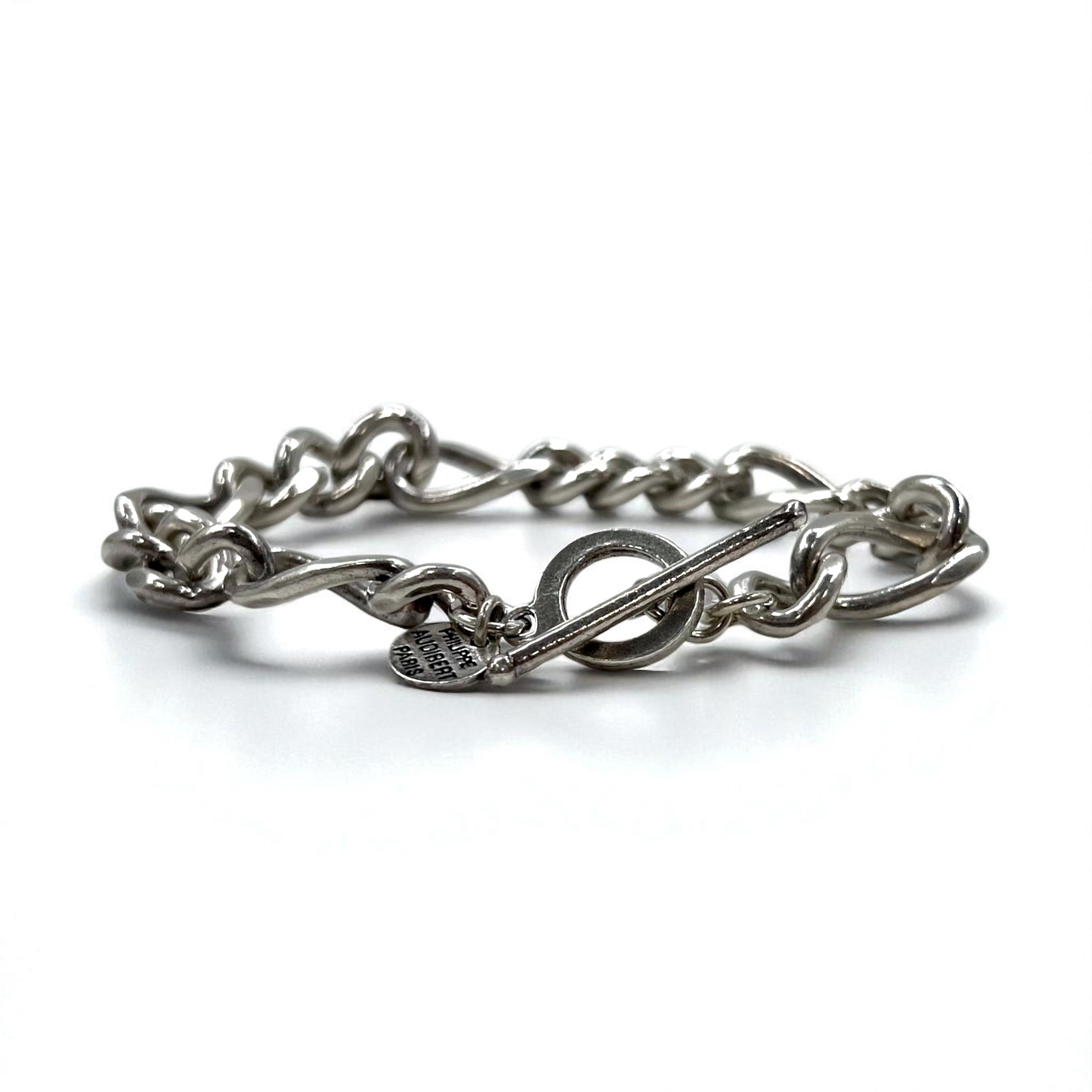 PHILIPPE AUDIBERT Figaro Chain Toggle Bracelet in Silver Metal