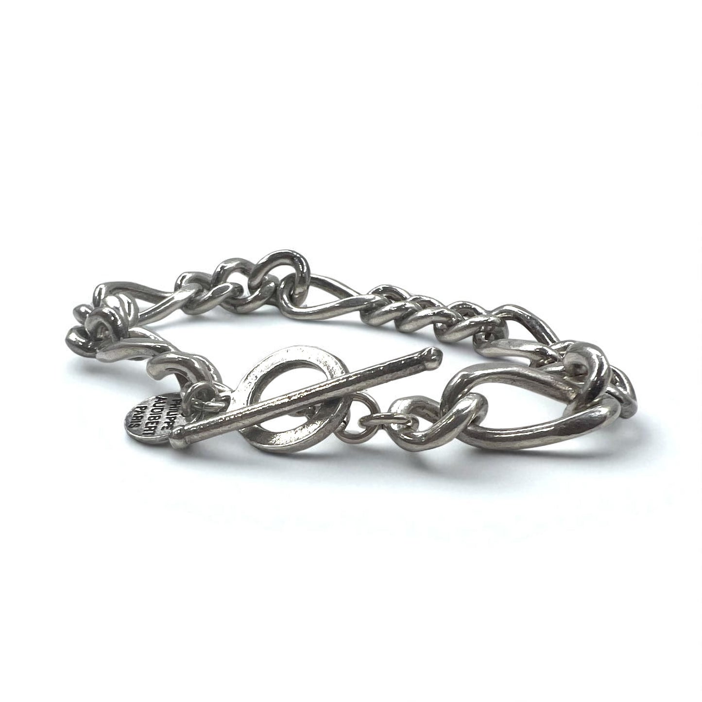 PHILIPPE AUDIBERT Figaro Chain Toggle Bracelet in Silver Metal